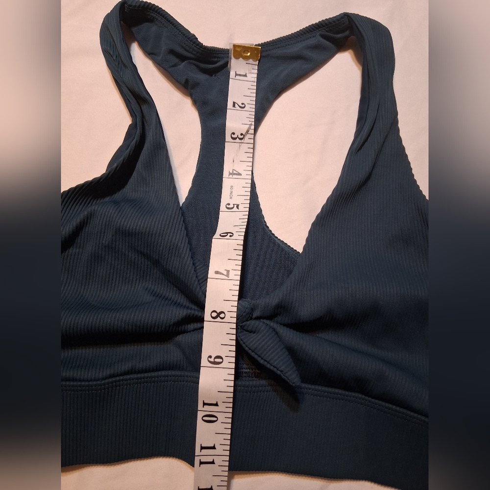 CALIA by Carrie Underwood Ribbed Tie-Front Bikini Set - Teal Green - Size Medium - Picture 10 of 12